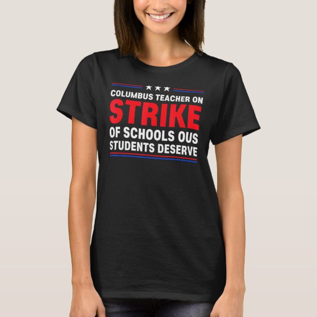 Camiseta Professores Columbus Ohio em Greve de Professores  (Frente)