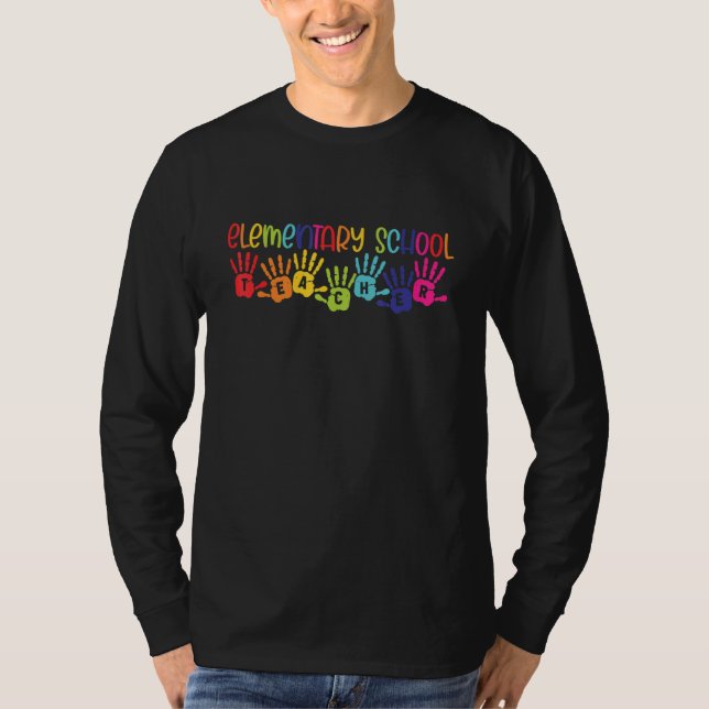 Camiseta Professores da escola primária Rainbow Happy Prime (Frente)