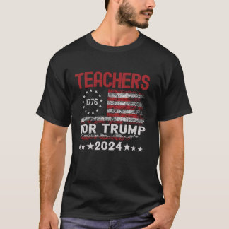 Camiseta Professores da Trump 2024 Funny Election USA Flag 