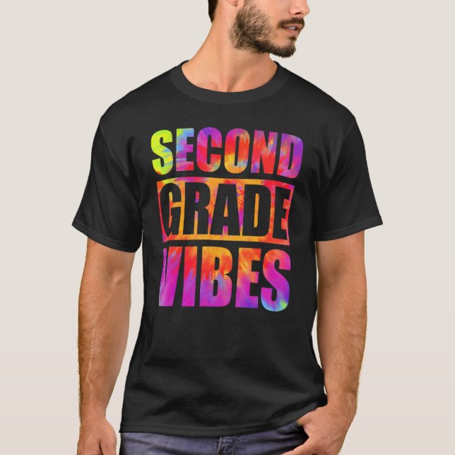 Camiseta Professores de 2ª série Tie Dye Alunos de volta às (Frente)