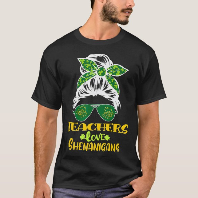 Camiseta Professores de Dia de São Patrício adoram Shenanig (Frente)