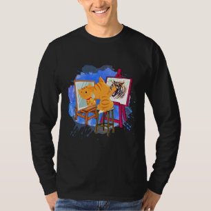 Camiseta Professores de Gatos Artísticos Bonitos Gatinho Au