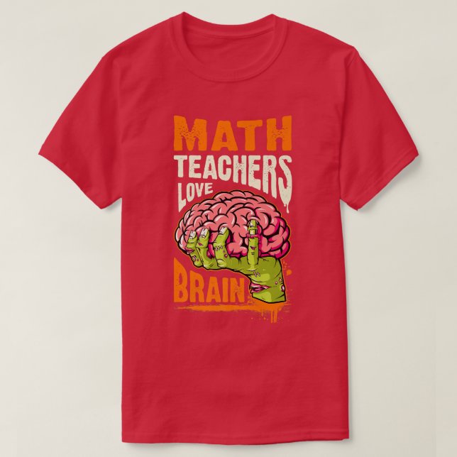 Camiseta Professores de matemática, Halloween, Cérebro (Frente do Design)