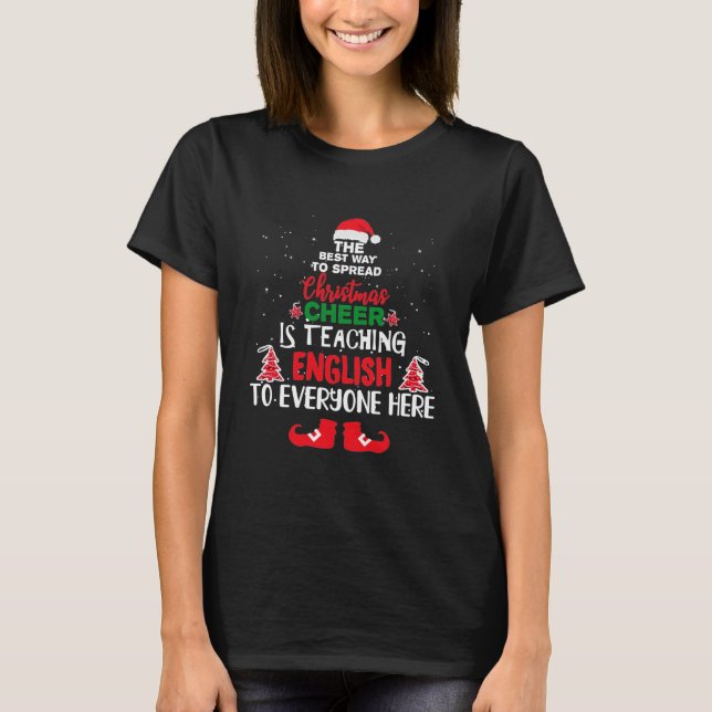 Camiseta Professores de Natal em Inglês Engraçados Professo (Frente)