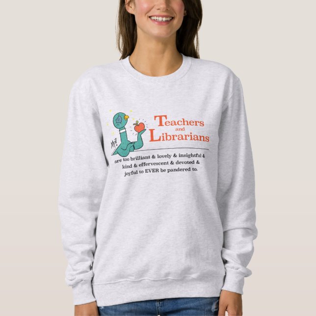 Camiseta Professores de pomba e Bibliotecários Cinzas femin (Frente)