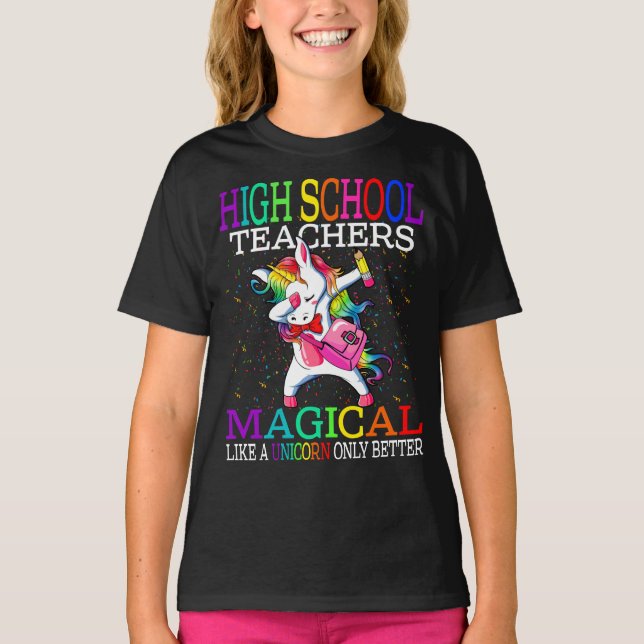 Camiseta Professores De segundo grau Magia Como Um Unicórni (Frente)