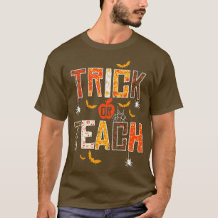 Camiseta Professores De Trick Ou Ensino Retro Halloween Hom