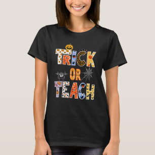Camiseta Professores De Truque De Halloween Ou Ensino De En
