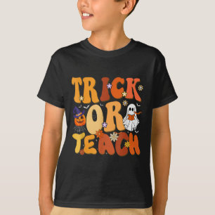 Camiseta Professores De Truque Ou Ensino Boo De Halloween
