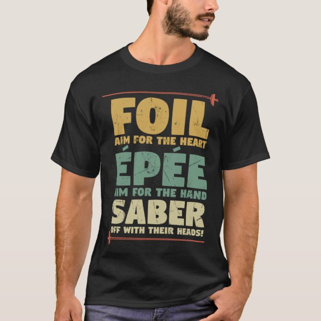 Camiseta Professores de vedação de tropas Foil Epee Saber (Frente)