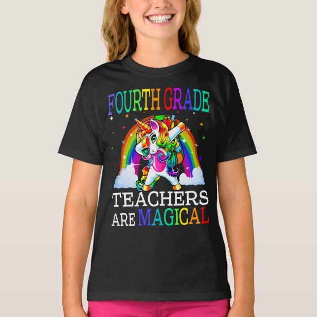 Camiseta Professores do 4º ano são Unicórnio mágico (Frente)