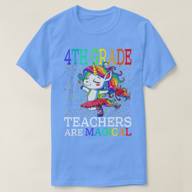 Camiseta Professores Do 4º Ciclo São Magnéticos Unicórnios  (Frente do Design)