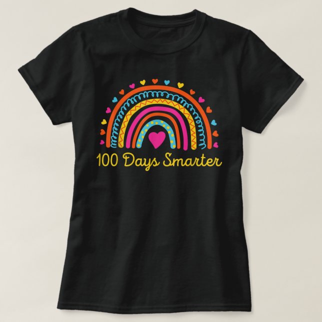 Camiseta Professores do Arco-Íris 100 dias mais inteligente (Frente do Design)