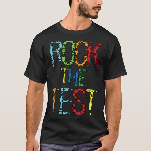 Camiseta Professores do Dia de Teste do Professor Rock (Frente)