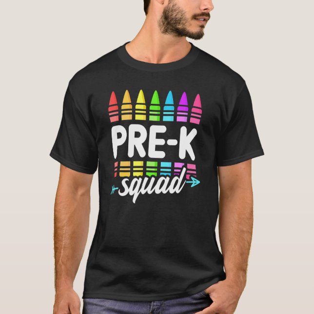 Camiseta Professores Do Esquadrão Pré-K De Volta À Escola (Frente)