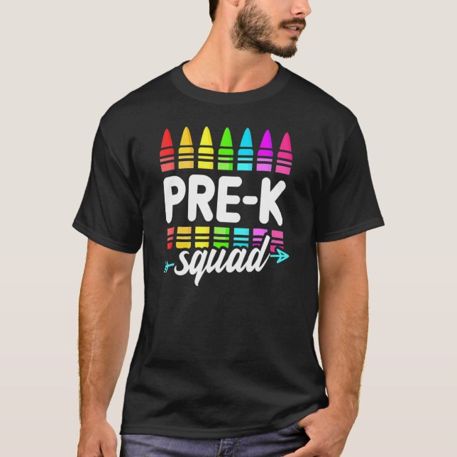 Camiseta Professores Do Esquadrão Pré-K De Volta À Escola (Frente)