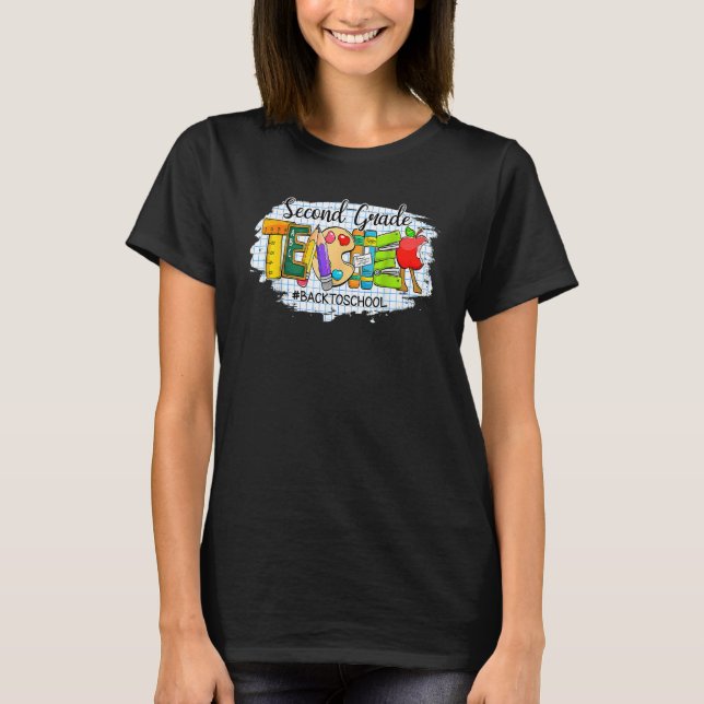 Camiseta Professores Do segundo Primeiro Dia De Volta À Esc (Frente)