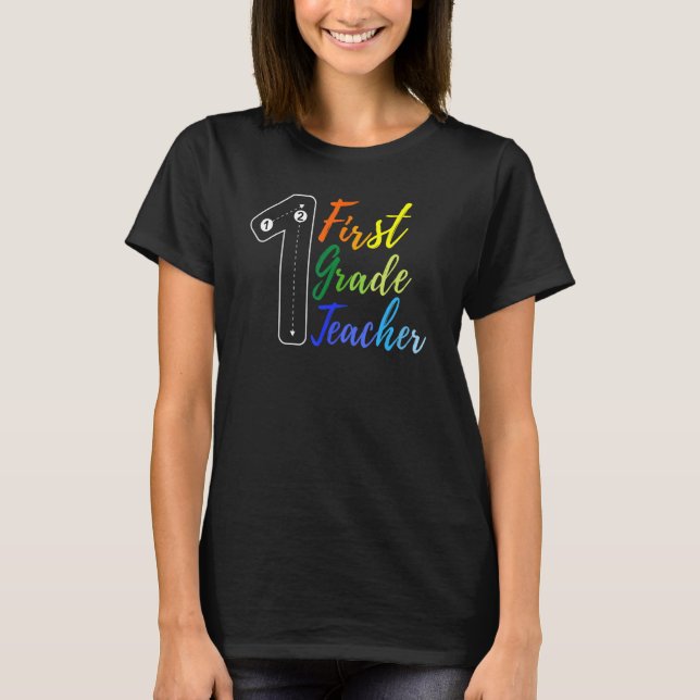Camiseta Professores E Crianças Do Primeiro Grau Coloridos  (Frente)