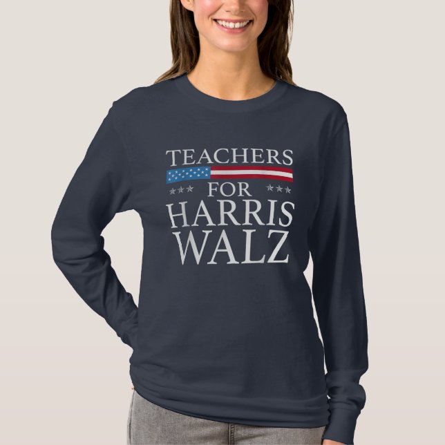 Camiseta Professores Kamala Harris Para Harris Walz 2024 (Frente)
