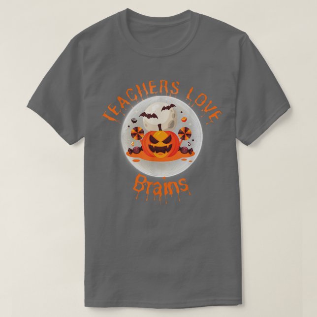 Camiseta Professores PumpKin Halloween, Professores Adoram  (Frente do Design)