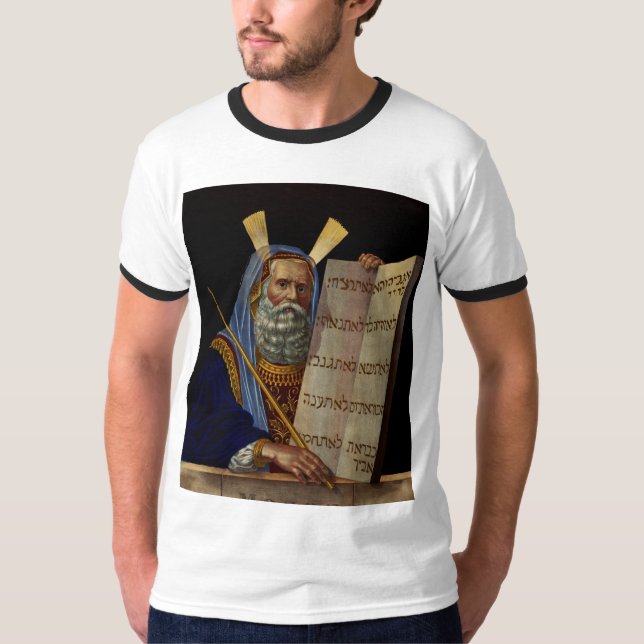 Camiseta Profeta Moisés com os comprimidos da lei (Frente)