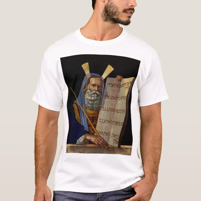 Camiseta Profeta Moisés com os comprimidos da lei (Frente)