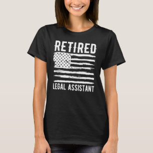 Camiseta Profissão de Assistente Jurídico Aposentado Bandei