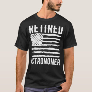 Camiseta Profissão de Astrônomo Aposentado Bandeira America