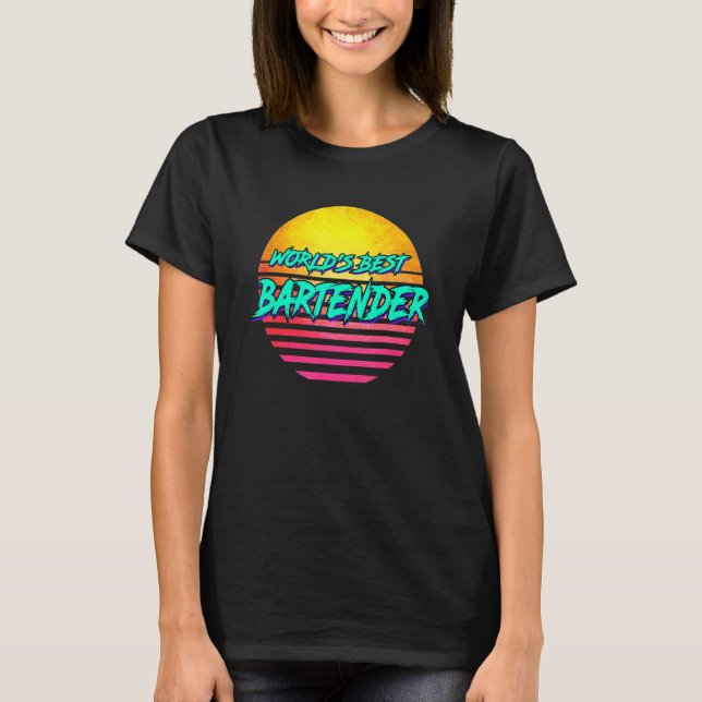 Camiseta Profissão de Bartender Retro (Frente)