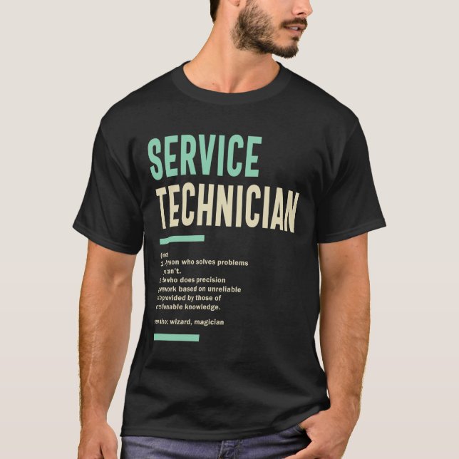 Camiseta Profissão de Cargo do Técnico de Serviço (Frente)