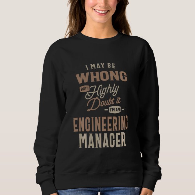 Camiseta Profissão de Cargo Funny do Engineering Manager Oc (Frente)