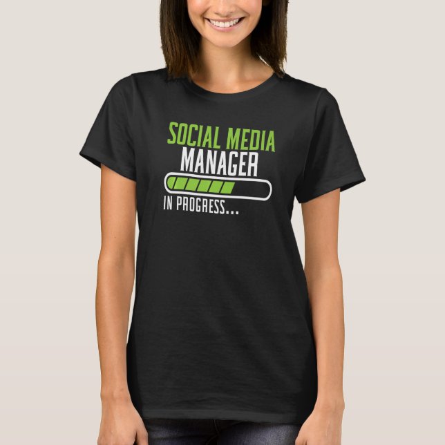 Camiseta Profissão de emprego nas mídias sociais Gerente de (Frente)