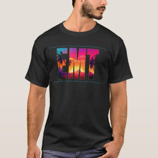 Camiseta Profissão de Título de Emprego EMT Homens de Retrô