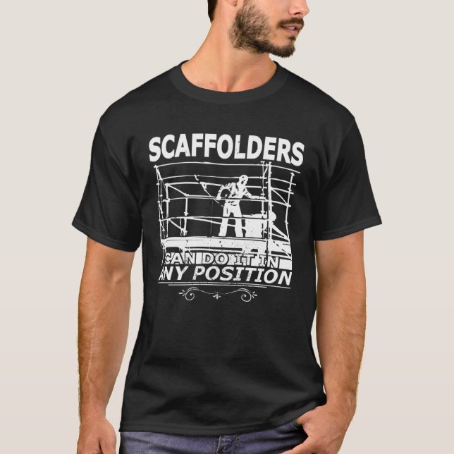 Camiseta Profissão de trabalhador da construção de andaimes (Frente)
