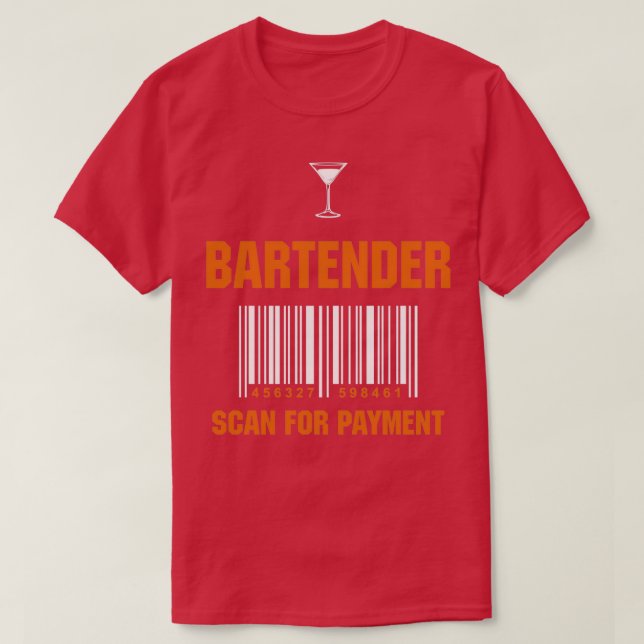 Camiseta Profissão do Barman Verificando o Presente Engraça (Frente do Design)