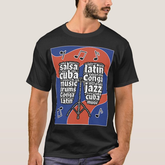 Camiseta Profissionais de instrumentos musicais Conga Cuba (Frente)