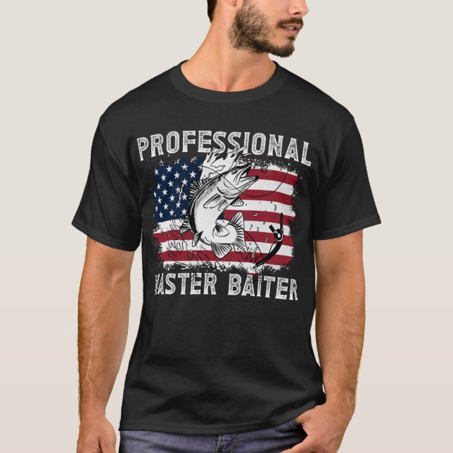 Camiseta Profissionais de pesca com funny mestre Baiter (Frente)