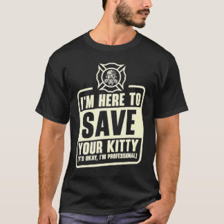 Camiseta Profissional de combate a incêndios Gato de resgat