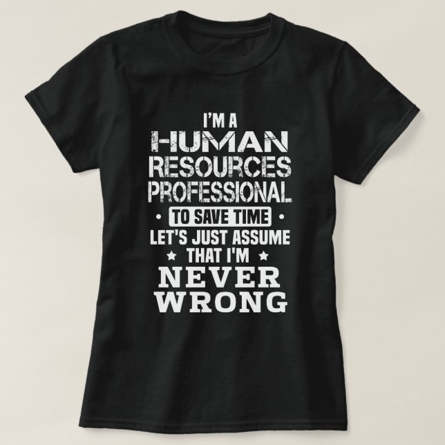 Camiseta Profissional de Recursos Humanos (Frente do Design)