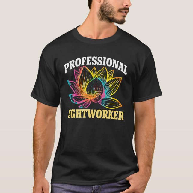Camiseta profissional de saúde espiritual da reiki L (Frente)
