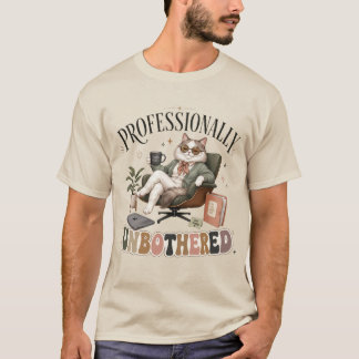 Camiseta Profissionalmente Despreocupado Divertido Gato Leg