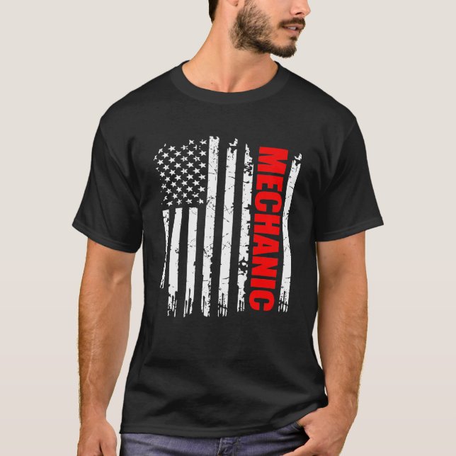 Camiseta Profissões Orgânicas Da Bandeira Dos Eua (Frente)