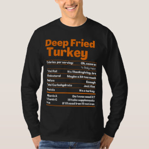 Camiseta Profundamente Fritada Turquia Graças Fatos Nutrici