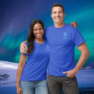 Camiseta profundamente real e azul-céu personalizado