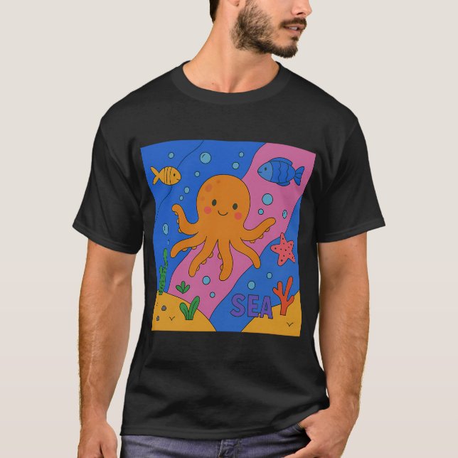 Camiseta Profundezas do Polvo Alegre (Frente)