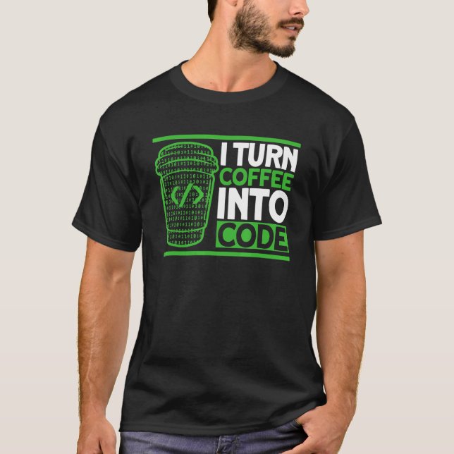 Camiseta Programação Café Código Codificação Desenvolvedor  (Frente)