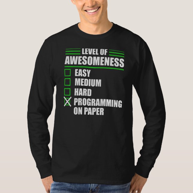 Camiseta Programação Do Programador Em Papel Para Computaçã (Frente)