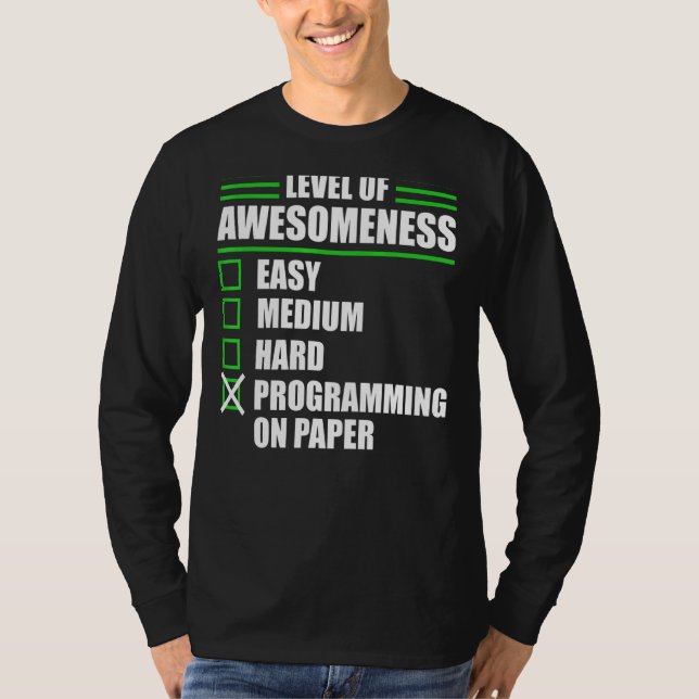Camiseta Programação Do Programador Em Papel Para Computaçã (Frente)