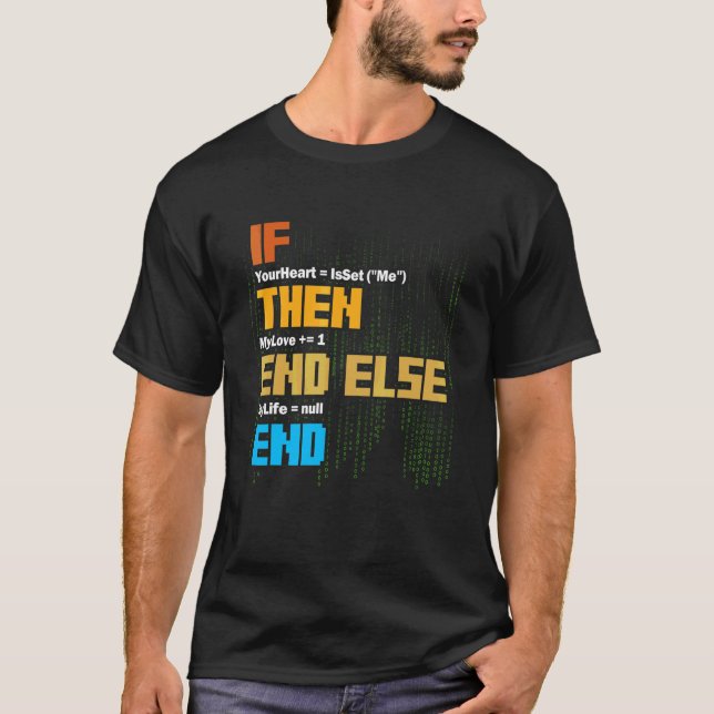 Camiseta Programação Se Então Sintaxe Programador Software  (Frente)