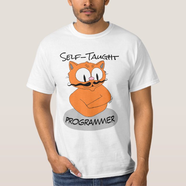 Camiseta Programador Autodidata, senhor Gato™ (Frente)